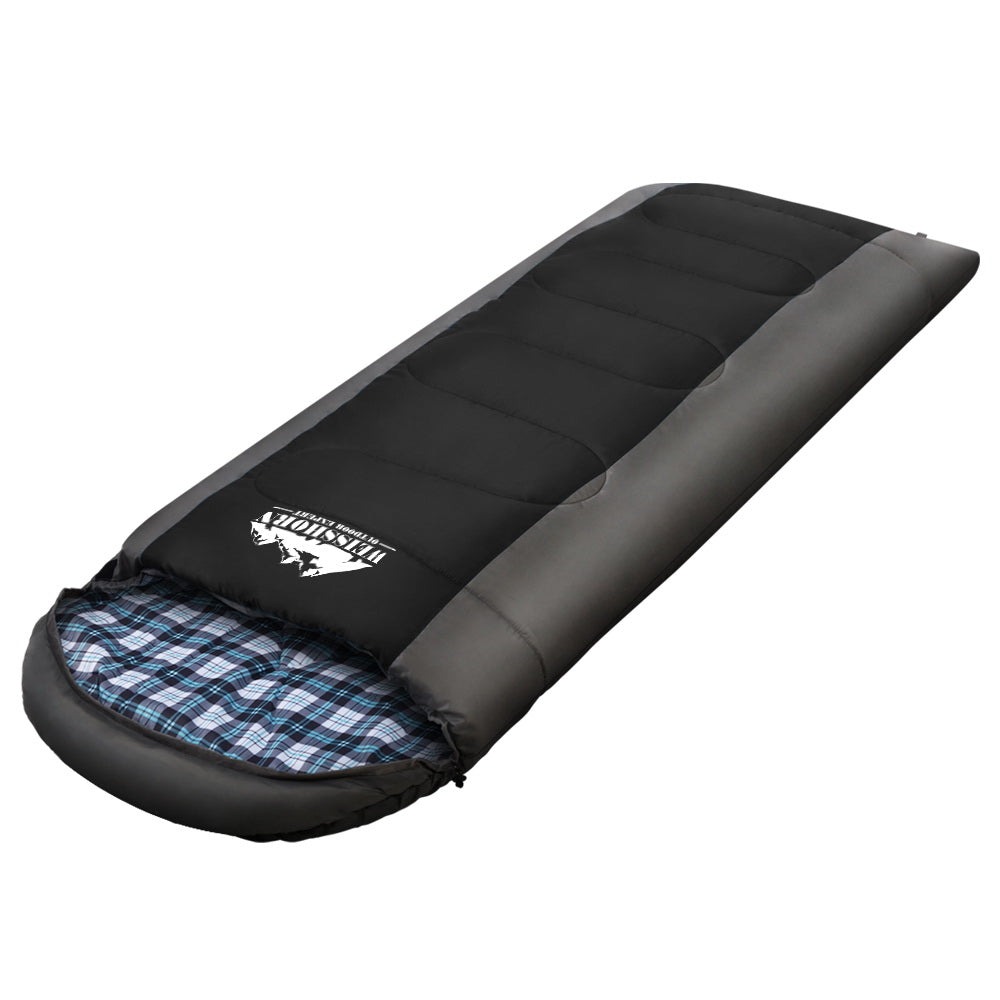 Weisshorn Thermal Sleeping Bag - Single, Black, Rated for Camping and Hiking, -20°C