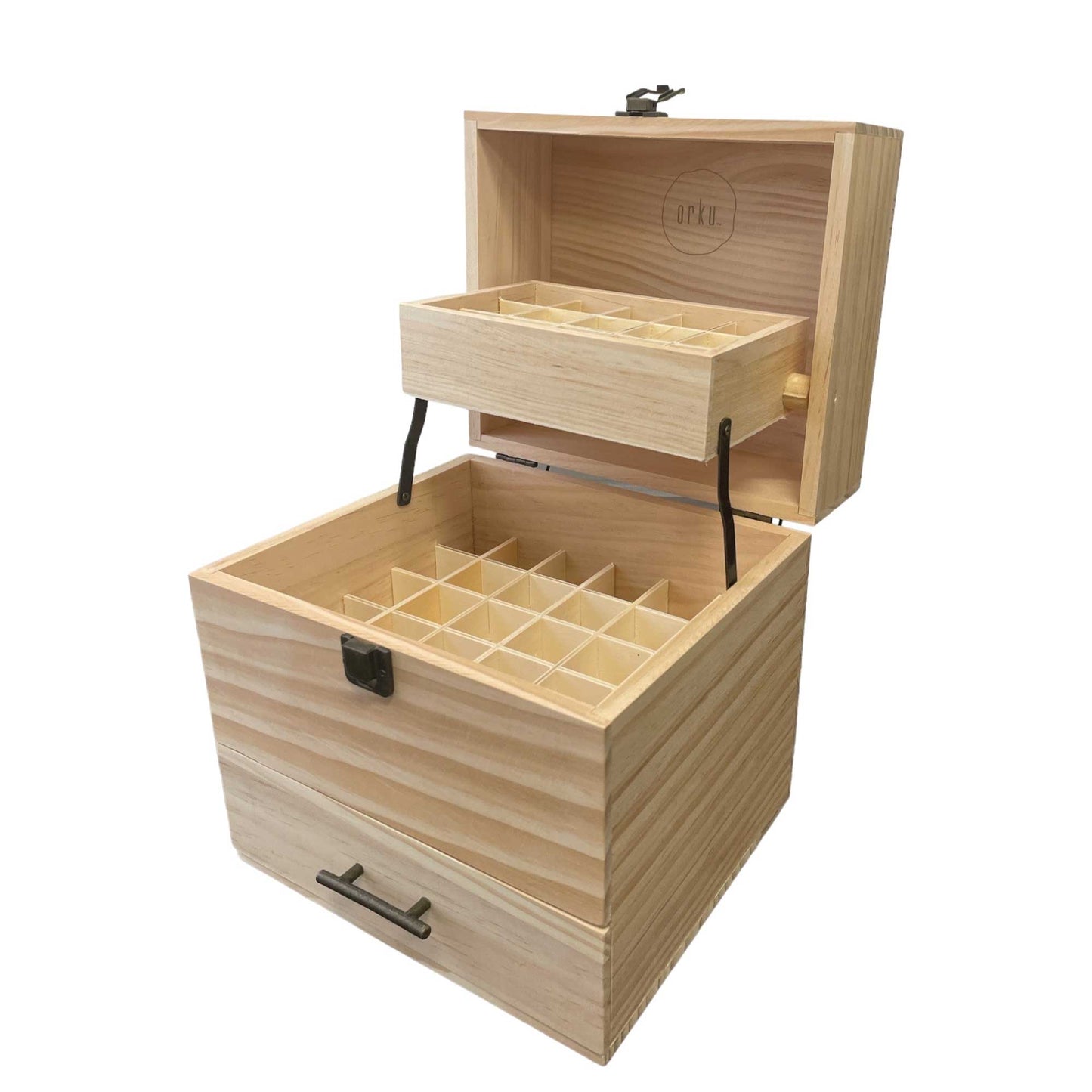 Essential Oils Storage Box - Wooden 3-Tier Bottle Holder - 59 Slots