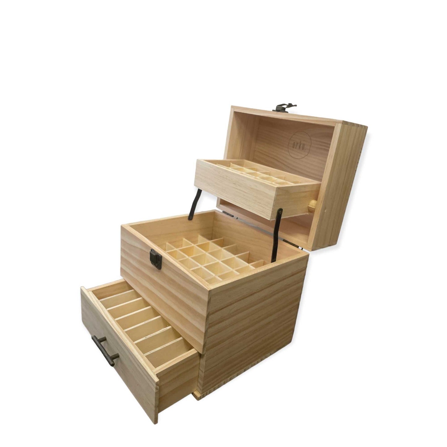 Essential Oils Storage Box - Wooden 3-Tier Bottle Holder - 59 Slots