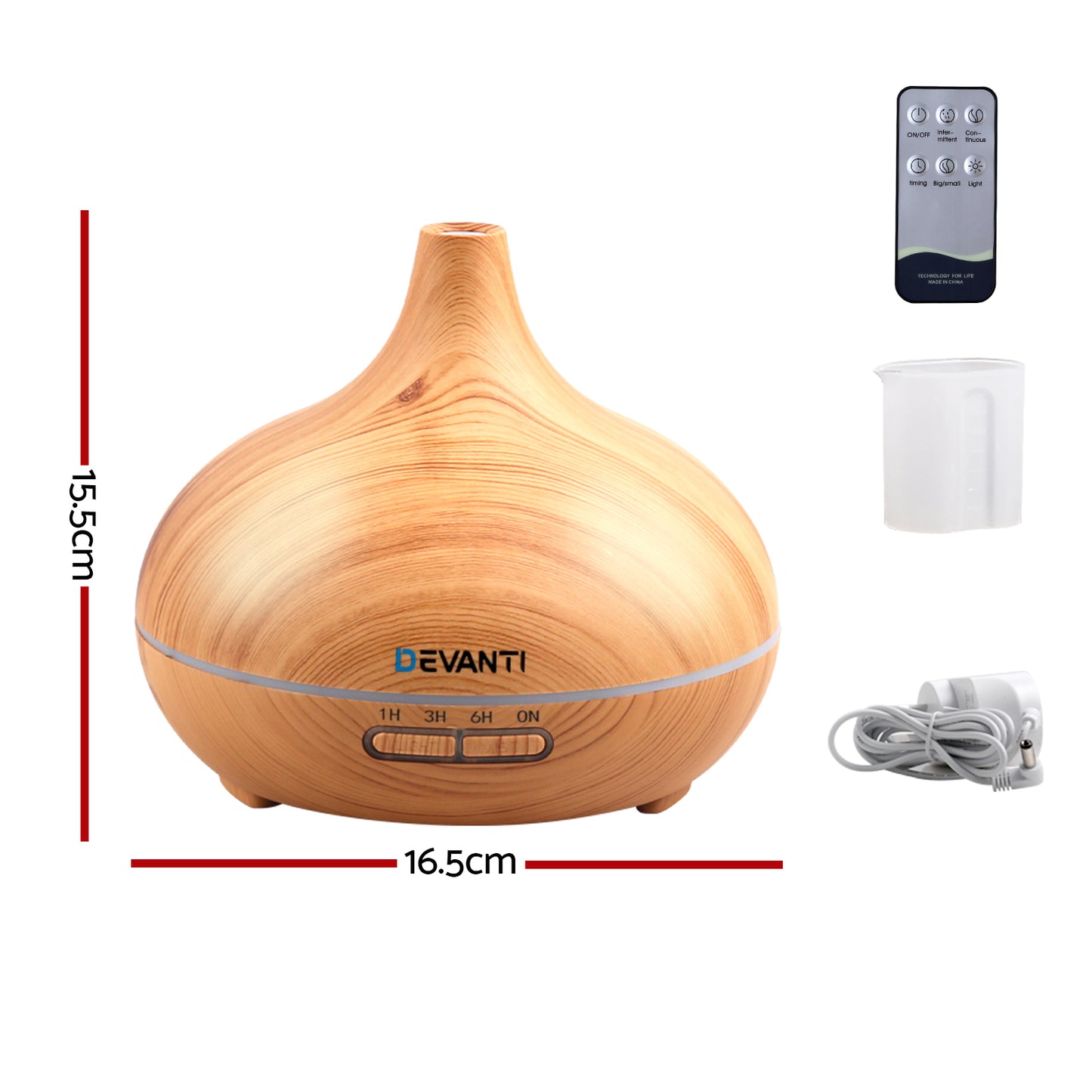 Devanti Aroma Diffuser - Light Wood Grain 300ml