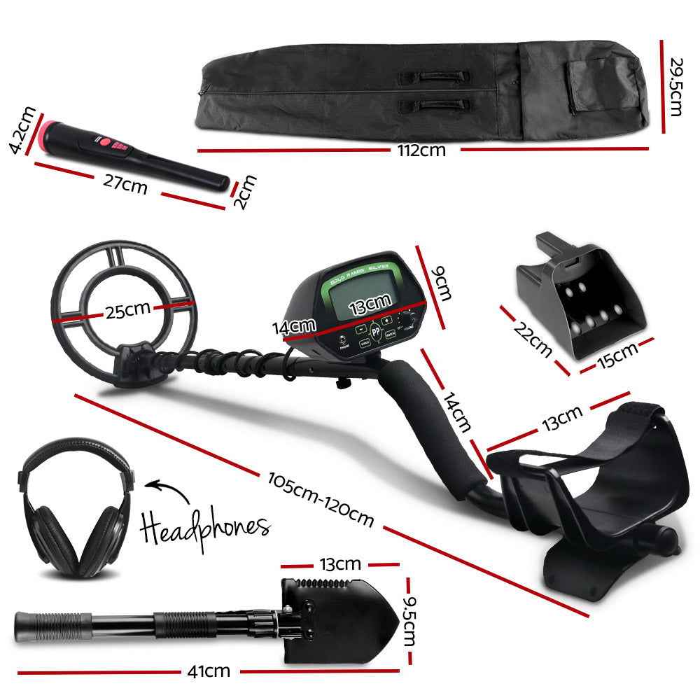 Deep (220MM Sensitivity) Metal Detector with Waterproof Pinpointer and Treasure Hunter Shovel