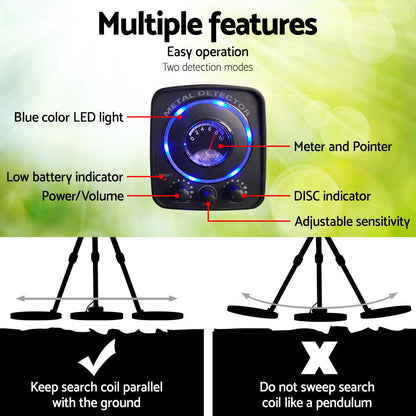 160mm Deep-Sensitive Waterproof Metal Detector with Pinpointer