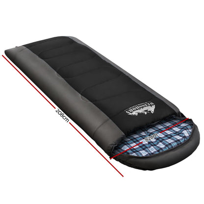 Weisshorn Thermal Sleeping Bag - Single, Black, Rated for Camping and Hiking, -20°C