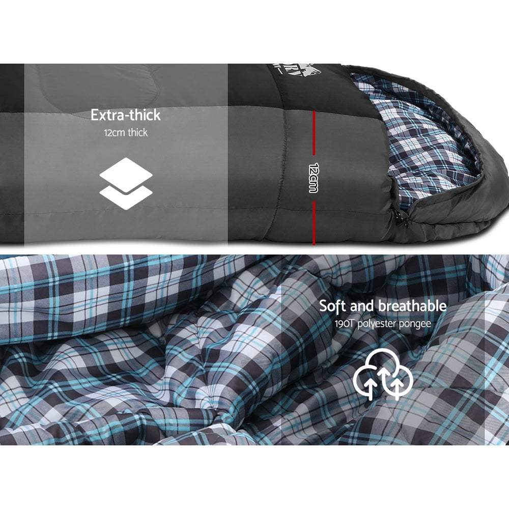 Weisshorn Thermal Sleeping Bag - Single, Black, Rated for Camping and Hiking, -20°C