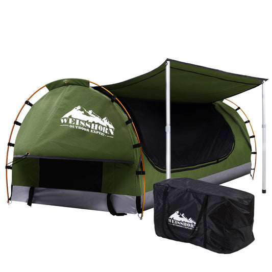 Weisshorn Double Swag Camping Tent - Free Standing Design, Heavy-Duty Canvas, Celadon