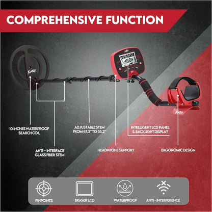 High-Sensitivity Metal Detector with LCD Screen